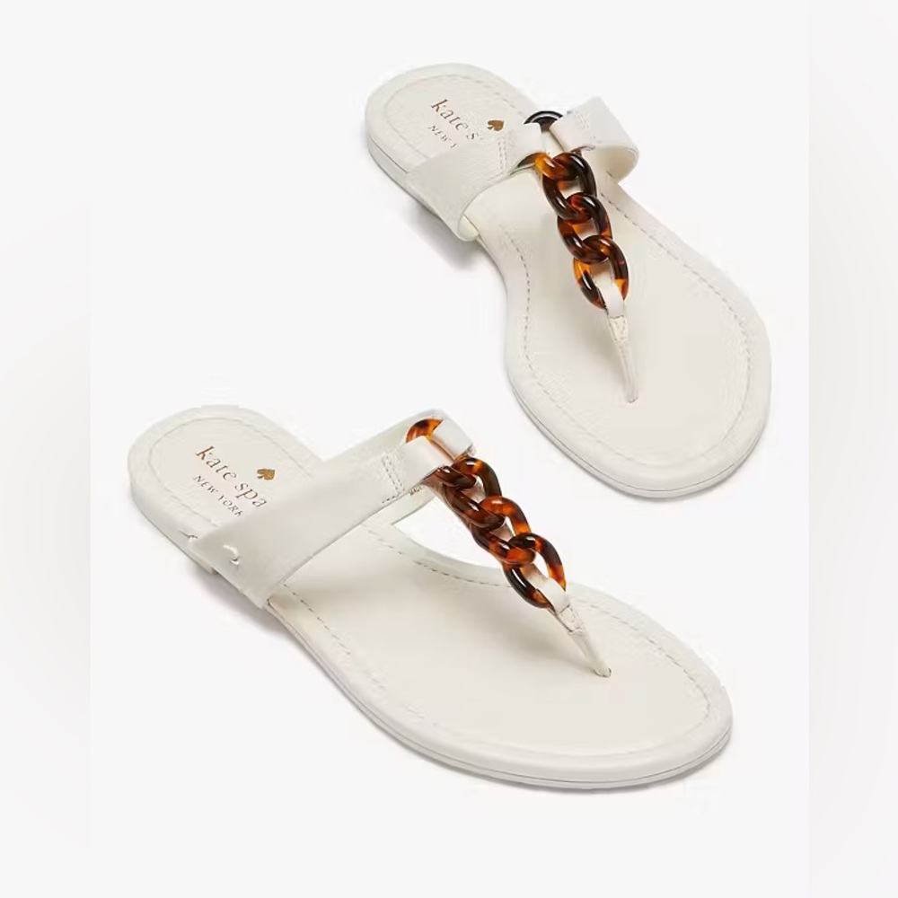 Kate Spade White Tortoise Shell Irene Sandal